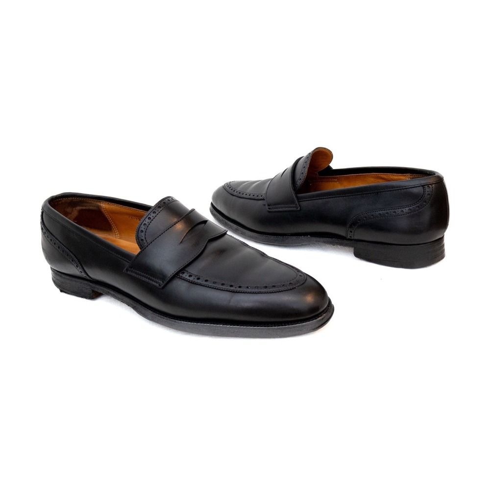 Peal & Co. for Brooks Brothers Black Leather Penny Loafers – Size 9.5 D‎